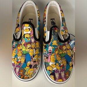 Vans Custom Simpsons Checkerboard Classic Slip-On Shoe Kids Size 2.5